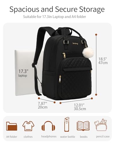 Image of School Backpack for Teen Girls Women, Quilted Bookbag for College High School Travel Work