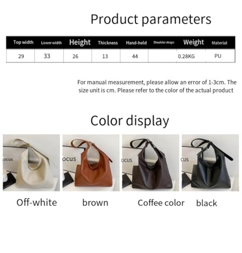 Vintage Shoulder Underarm Bag, Large Capacity Commuter Tote Bag（Black）2