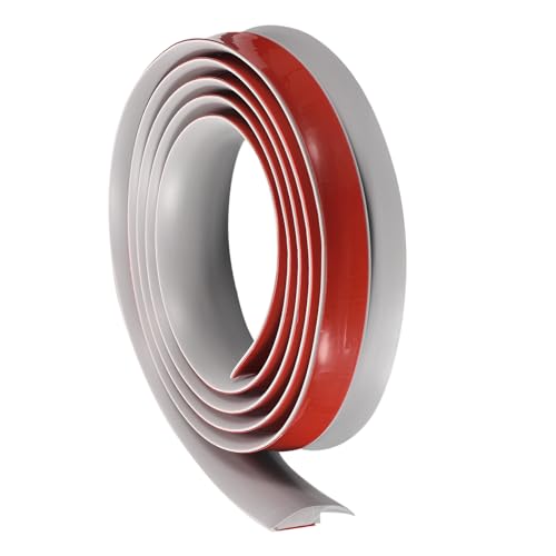 QUARKZMAN Striscia di Transizione Pavimento 6.6piedi Autoadesiva per Tappeti, Profilo di Finitura per Transizione Pavimento in Pvc da 2 Metri per Altezza Inferiore a 5mm, Grigio