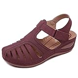 ❤️Die geschlossenen Zehensandalen für Frauen haben ein Haken-Schlaufen-Design für einfaches An- und Ausziehen.