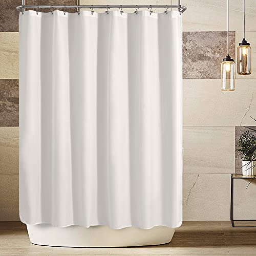 Image of ALYVIA SPRING Extra Wide Fabric Shower Curtain Liner Waterproof - 108 inch x 72 inch, Soft & Lightweight Wide Shower Curtain with Magnets, Machine Washable - 108x72, White