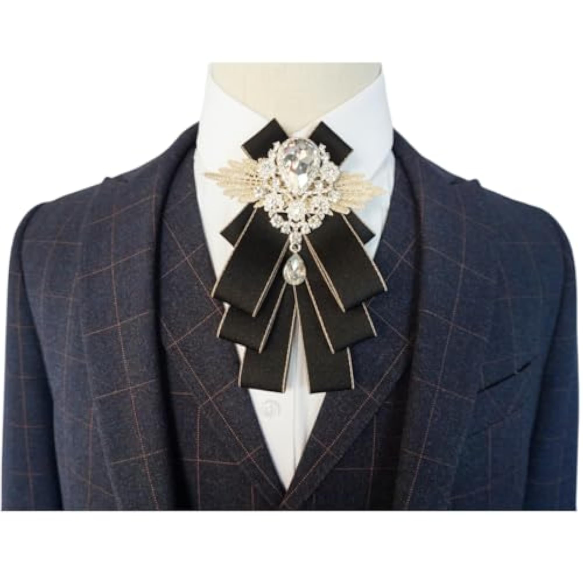 Men's Christmas Bow Tie with Rhinestones, Fashion Brooch