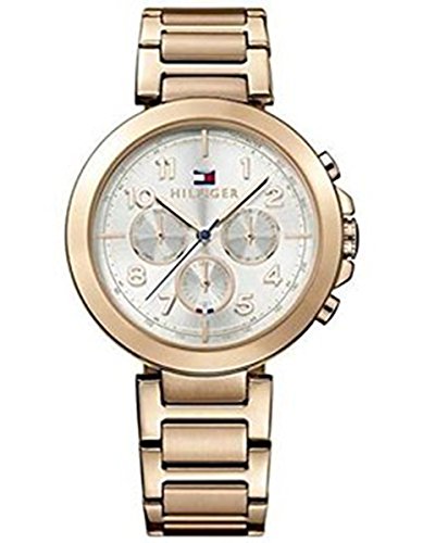 Tommy Hilfiger Rose Gold-Tone Stainless Steel Silver Dial Ladies Watch 1781452