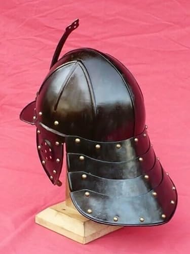 Medieval LobsterTail Pot Helmet English Civil War Era Helmet With Neck Guard Handcrafted Steel