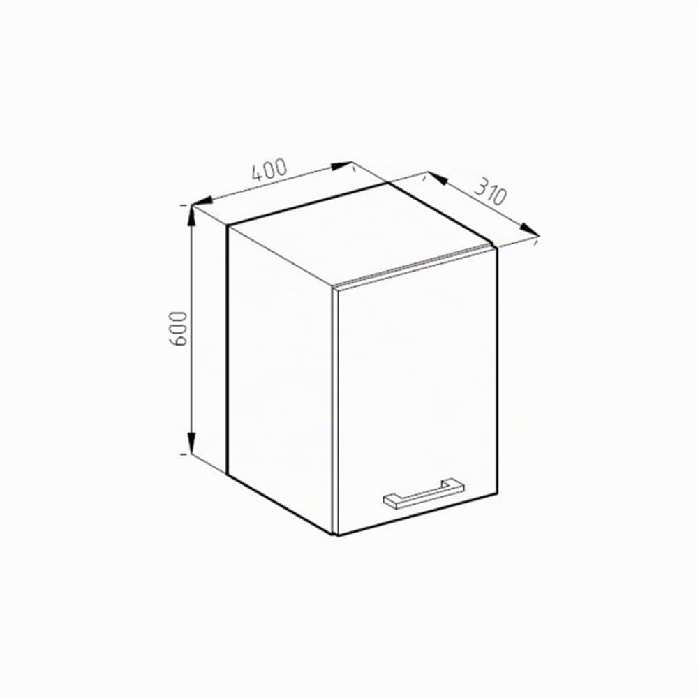 Vicco Pensile da cucina R-Line, Sonoma, 40 cm, per la libera combinazione all'interno di sistemi cucina modulari