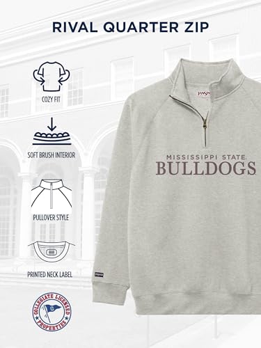 JanSport NCAA Officially Licensed Rival Quarter Zip Sweatshirt, Long Sleeve Unisex 1/4 Zip, Cotton-Polyester Blend with Stand-Up Collar Design & Tapered Raglan Sleeves, Full Chest Embroidered Design - image 5