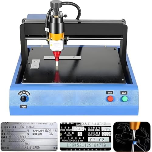 Electric Marking Machine for Steel Plates – Engrave Letters, Serial Numbers, VIN Codes & Graphics with 32-Bit DSP Technology, 300x200mm for Precision Marking