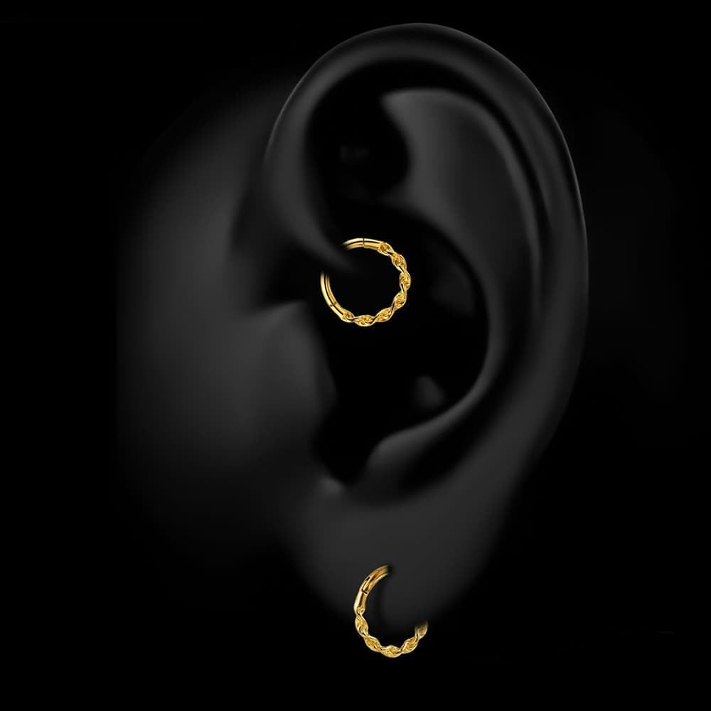 Septum rings hoops,1PCS 16G/8mm Ring Multi-Cones Surgical Stainless Steel Nose Ring Hoop Jewelry Clicker Cartilage Earring Hinged Segment Daith Piercing - Image 6