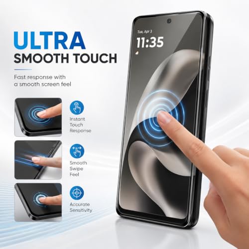 Image of FIRST MART Tempered Glass for Motorola G77 Power, 9H Full-Glue Screen Protector, 3D Edge-to-Edge, HD Clear, Oleophobic, Case-Friendly, Bubble-Free| Black