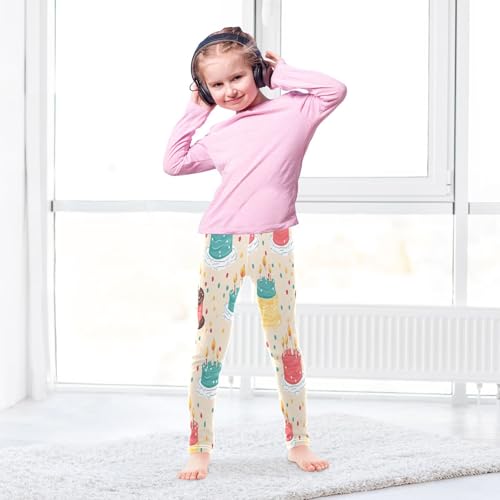 Bolaz Toddler Girls Leggings Printed Yoga Pants Leggings Blue Red Cake for Kids4