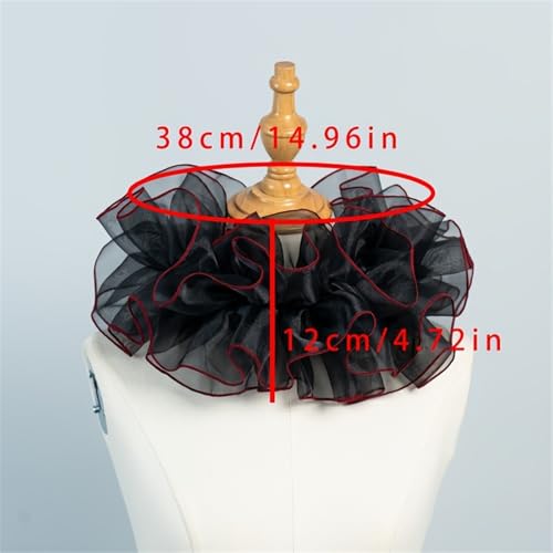 Cuello con volantes y collar falso con cierre ajustable y adaptable 4