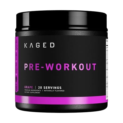 Pre Workout Powder; KAGED MUSCLE Preworkout for Men & Pre Workout Women, Delivers Intense Workout Energy, Focus & Pumps; One of The Highest Rated Pre-Workout Supplements, Grape, Natural Flavors