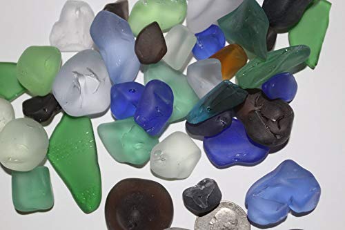 Southern Metal Satin Smooth Sea Glass Vase Fillers Tumbled Sizes of 1/2 inch to 2 1/2 inches and up, Quality Inspected 1 Pound - Chunky L