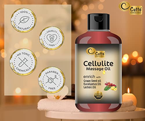 Cellulite Massage Oil – 10.15 Fl.oz/300 Ml I Cellulite Remover I Made From Natural Ingredient And Infused I Best For Massage And Cellulite I Hydrate – Tighten – Firm Your Skin #TOP1