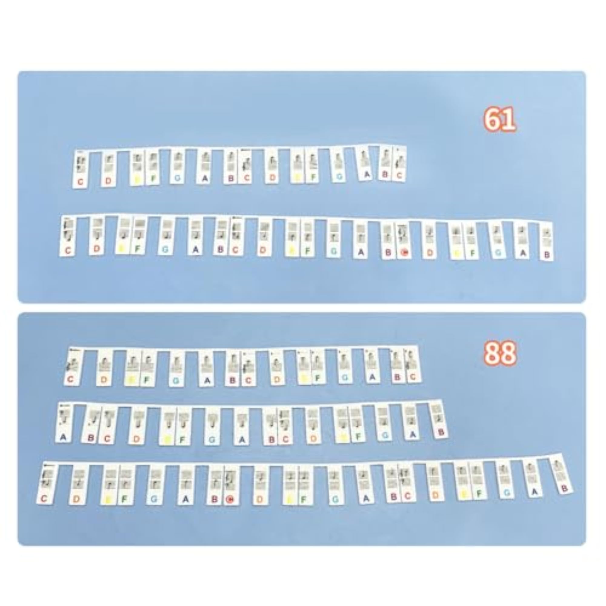 Piano Sticker Removable Notes Guide for 61 Keys