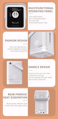 OUOQNUE 2025 Hydrogen Inhalation Machine, 225-450ml/min HO-Separated Dual-Port Hydrogen Inhaler, 99.99% High Purity, SPE/PEM Electrolysis Technology, with Handle - Image 5