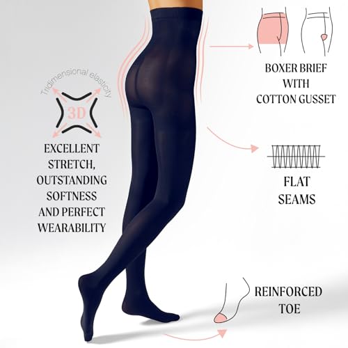 Image of CALZITALY HIGH WAIST PANTYHOSE | OPAQUE SHAPING TIGHTS | WINTER PANTYHOSE | 80 DEN | BLACK | S, M, L, XL | ITALIAN HOSIERY |