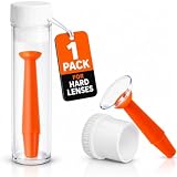 SPORTS WORLD VISION Strumento applicatore e rimozione lenti a contatto con custodia | Inseritore lenti in silicone arancione da 1 pezzi con supporto a ventosa per lenti colorate