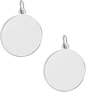 GOMAKERER Pack of 2 925 Blank Pendants Made of Sterling Silver 14 x 12 mm Sterling Silver Pendant Blank Flat Round Stamping Blanks Coin Discs Pendant with Jump Ring for Making Necklaces Jewellery
