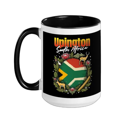 Upington South Africa Ceramic Mug, Black/White, 15oz