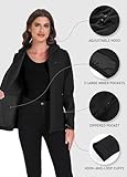 ATLASLAVA Softshelljacke Damen mit Kapuze Regenjacke Fleecejacke Wanderjacke Gefüttert Jacken Outdoor Wandern Schwarz L