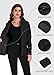 ATLASLAVA Softshelljacke Damen mit Kapuze Regenjacke Fleecejacke Wanderjacke Gefüttert Jacken Outdoor Wandern Schwarz L