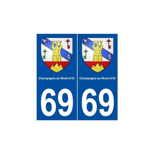 69 Champagne-au-Mont-d'Or blason autocollant plaque stickers ville - droits