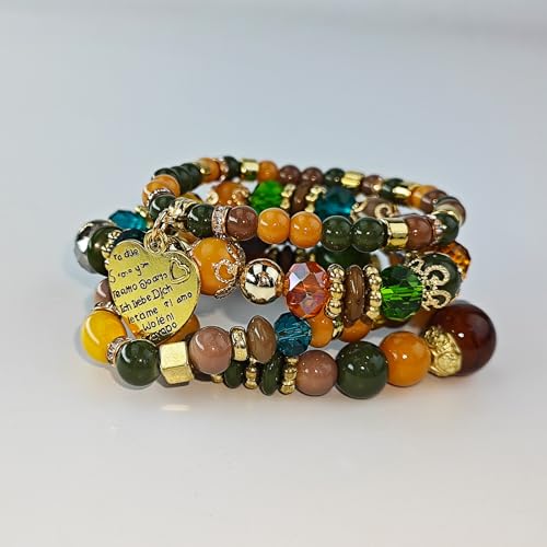 4Pcs Bohemian Stackable Bead Bracelets Bohemian Style Multilayered Stretch String-of-Beads Bracelets Boho Multicolor Jewelry Gift for Women3
