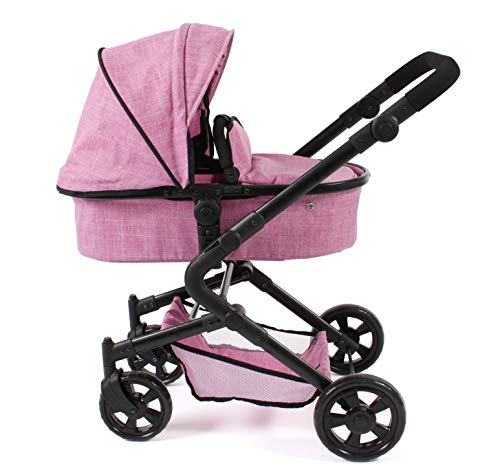 Bayer Chic 2000 597 70 3-In-1 Combi Lia, Kinderwagenset Met Autostoel, Babykuip En Sportzitje, Jeans Pink - Afbeelding 7