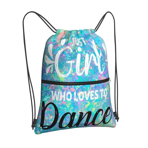 Image of Dance Theme Women Drawstring Backpack, Waterproof Drawstring Bag for Gym Shopping Sport Yoga Dance Rehearsal, Birthday Gift for Ballet Dancer Actor Actress, Sackpack Bag with Zippered Pocket