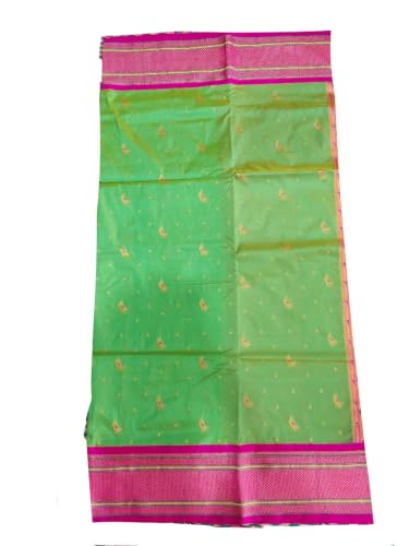 Mamtha parrot green gadwal silk saree – image 3