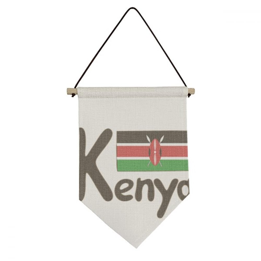 Drapeau du Kenya toile à suspendre décoration murale motif noir