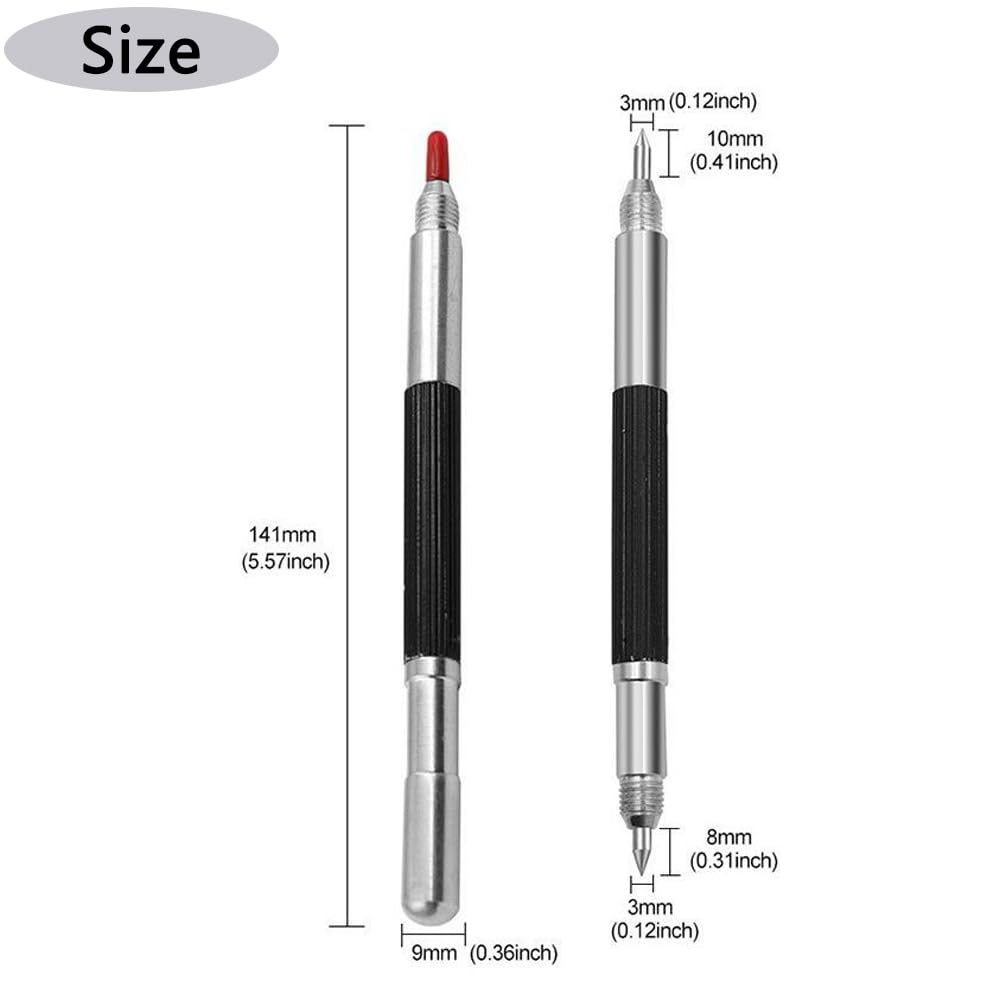 Double Head Tungsten Caride Scriber tool, Engraving Pen Scribe Tool for Metal Glass Ceramic Marble Tile Stone 5PCS — Amazon image 4