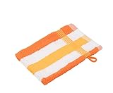 Streichelweiche Oberfläche dank 100% Baumwolle, Hohe Saugfähigkeit durch dichtes Grundgewebe (550 g/m²), Elegante Streifen-Webbordüre, Optimale Befestigung dank eingenähtem Aufhänger