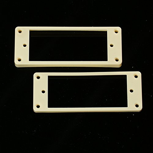Mini Humbucker Pickup Mounting Rings for bridge and neck pckups,Curved Bottom Cream (Set of 2)
