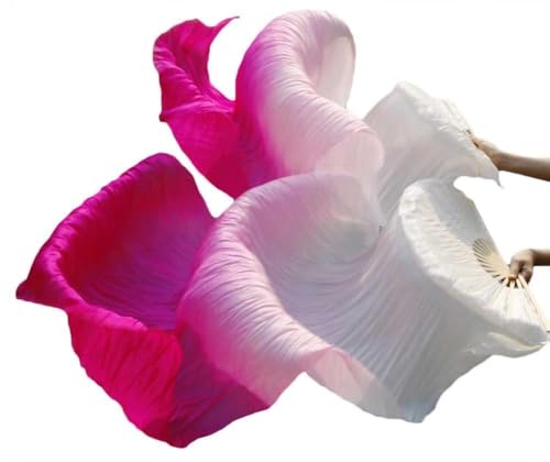 Éventails de danse en soie blanc rose pour réussir vos effets aériens sans effort