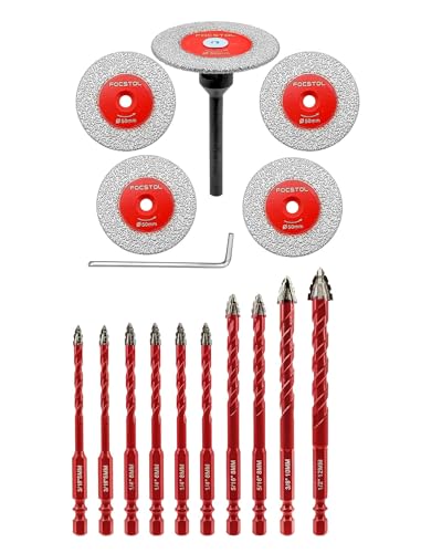 Foret Sec Diamant Carrelage 5 à 12mm et Disque a Tronconner Grès Cérame FOCSTOL