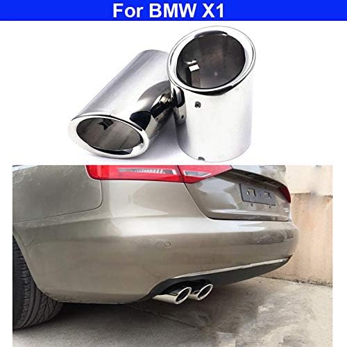 2pcs Silver Stainless Steel Exhaust Tail Rear Muffler Tip Tailpipe Trim For BMW X1 2011 2012 2013 2014 2015 2016 2017 2018 2019 2020 2021 2022 2023 2024