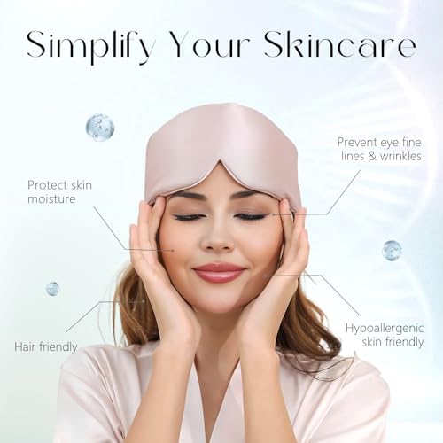 Image of ZIMASILK 100% 22 Momme Mulberry Silk Sleep Mask - Full Silk Filled, Ultra-Soft & Breathable, Face-Hugging Blackout Eye Cover for Sleeping (Pink)