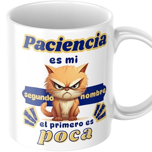 Quodelo Taza Gato Graciosa en Cerámica AAA para Regalar a esa Persona Especial que Disfrutará de un Regalo Divertido Mientras Toma su Té o Café. Tazas Originales para Regalar en Cualquier Ocasión