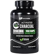 Healthfare Activated Charcoal Capsules 1200mg | 150 Capsules | Derived from Coconut Shells | High...