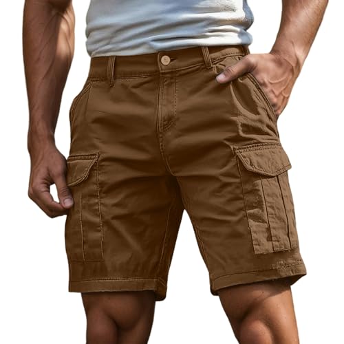 Short Homme Bermuda Cargo Homme avec Multi-Poche Short de Sport Décontracté Shorts Running Plage Court Pantalon Jogging Casual Pantalon Court Travail...