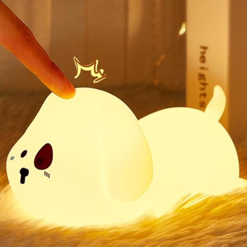 Image of Pet Shaped Silicon Night Light, 7-Color Changing Mode, Rechargeable Soft Silicone Night Light with USB Cable, Safe for Kids, Baby, Children, Perfect for Girls or Boys