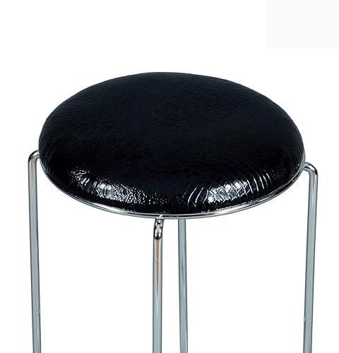 Image of NGFC Steel Stool for Indoor /Outdoor Use - Home, Medical, Hospital, Food, Doctor, Kitchen, Office, Cafe, Cafeteria - Metal Bar Chair (Cushion Round, Silver pk2)