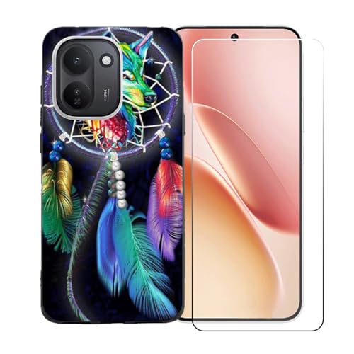 CongJiaLingXi�P�[�X�K�p�� Vivo iQOO Z11 (6.83") + �������ꂽ�K���X�X�N���[���v���e�N�^�[�A�_��ȃV���R�[���V�F���o���p�[TPU�ی�J�o�[�̂���,BST4