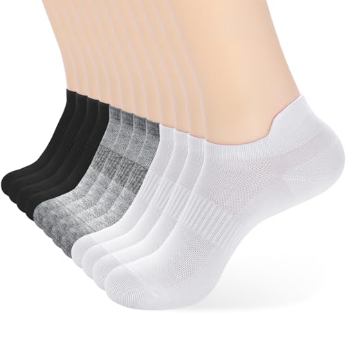 Image of Corlap Ankle Socks Women /Men 8-12Pairs Low Cut No Show Thin With Heel Tab | Ladies White Low Rise Short Summer Athletic Running Workout Sneaker Yoga Pilates Footies Lightweight Socks 7-9 9-11