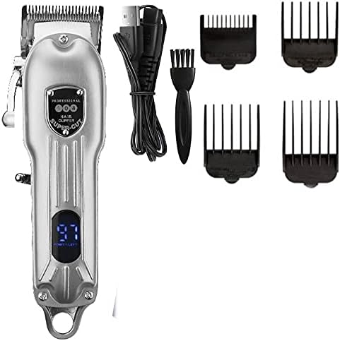 Hair for Men Professional Barbershop LED Adjustable Hair Clippe Cordless Trhair Cutting Machine Electric Salon Taper Lever(Blue)