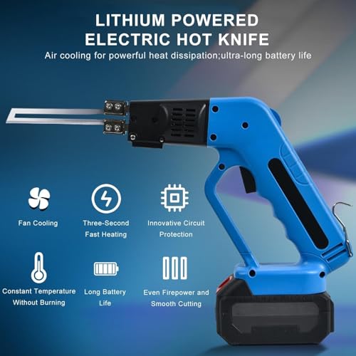 Commercial Air Cooled Foam Cutting Tool Cordless 150W, Rechargeable Hot Blade Foam Cutter Handheld, Cuts Evenly, Cuts Smoothly