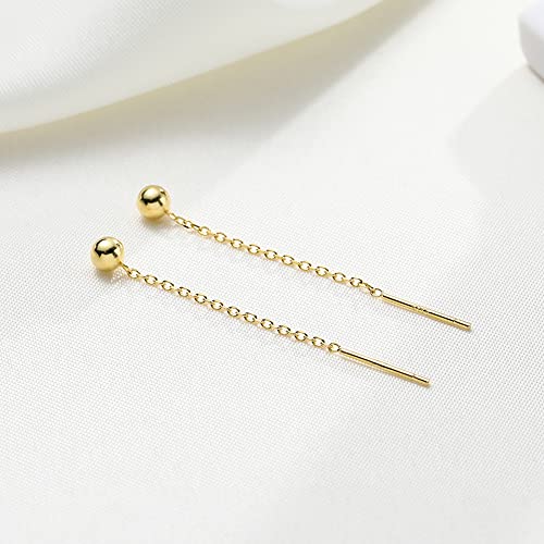Cute Short Threader Earrings Silver Gold Black Chain Link Ball Dangle Drop Pull Through Earrings Minimalist3