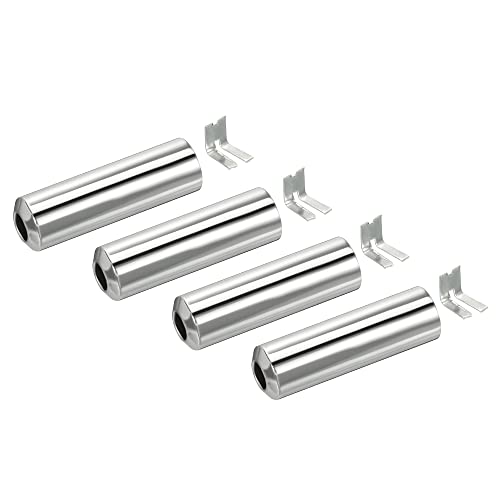 Image of MECCANIXITY Pull Cord Tassels Window Blind Extender Chain Drop Knobs Pull Ends Silver Tone, for Curtain Blinds Shades Light Ceiling Fan Pull Switch, Pack of 4